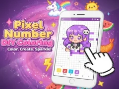 Spil Pixel Number DIY Farvelægning online