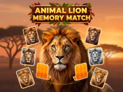 Spil Animal Lion Memory Match online