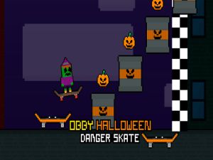 Spil Obby Halloween Danger Skate online
