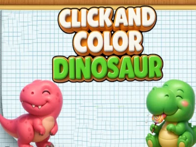 Spil Klik og farver dinosaurer online