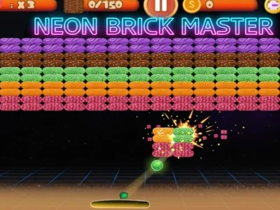 Spil Neon Brick Blast Master online