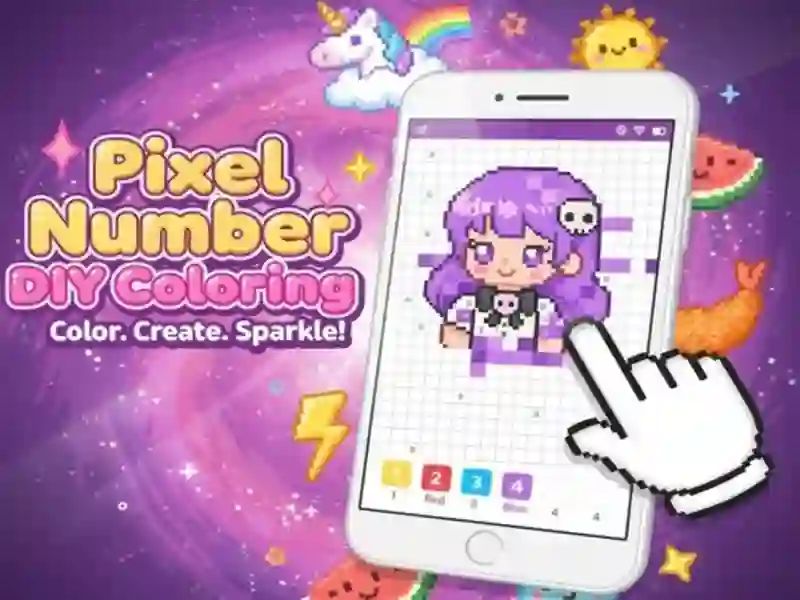Spil Pixel Number DIY Farvelægning online