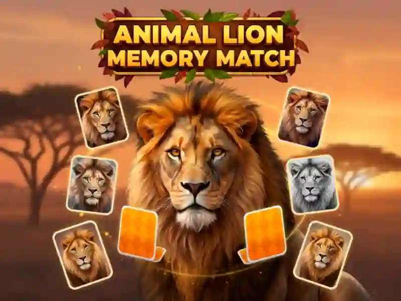 Spil Animal Lion Memory Match online