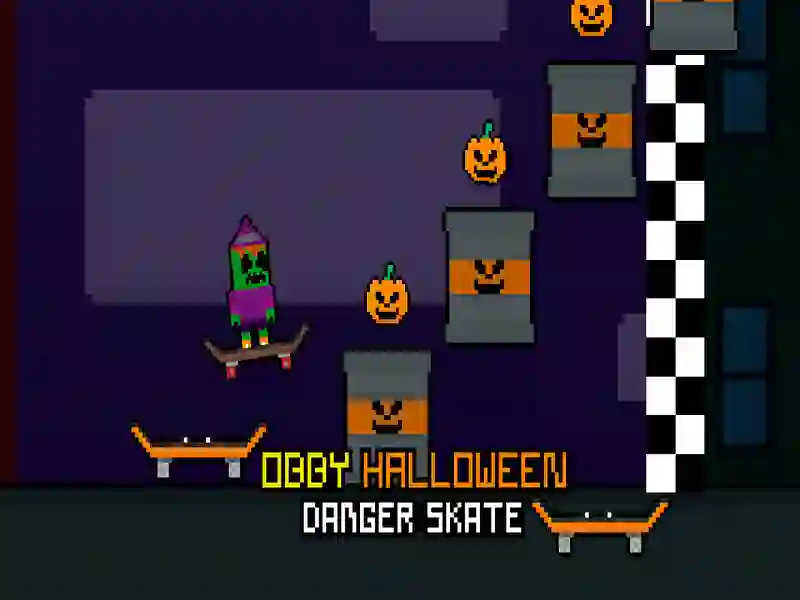 Spil Obby Halloween Danger Skate online