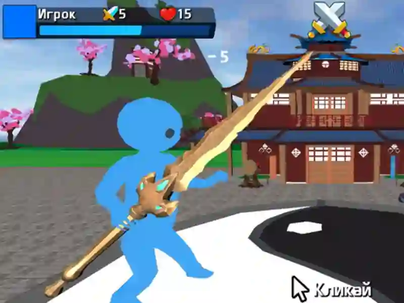 Spil Obby Stickman på sværd online