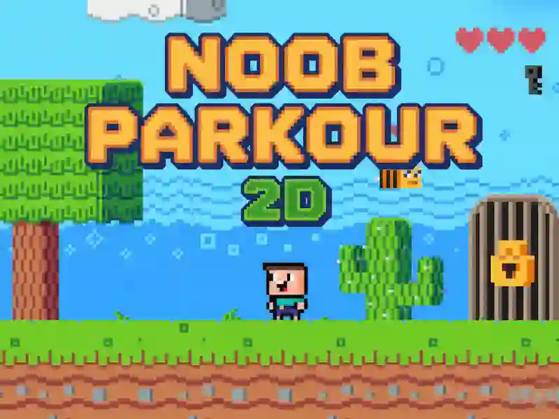Spil Noob Parkour 2D online