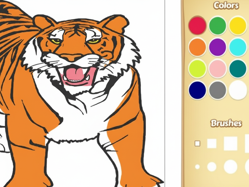 Spil Tiger farvelægning online