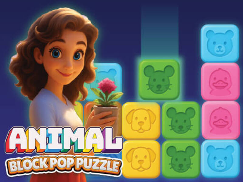 Spil Dyreblok Pop -puslespil online