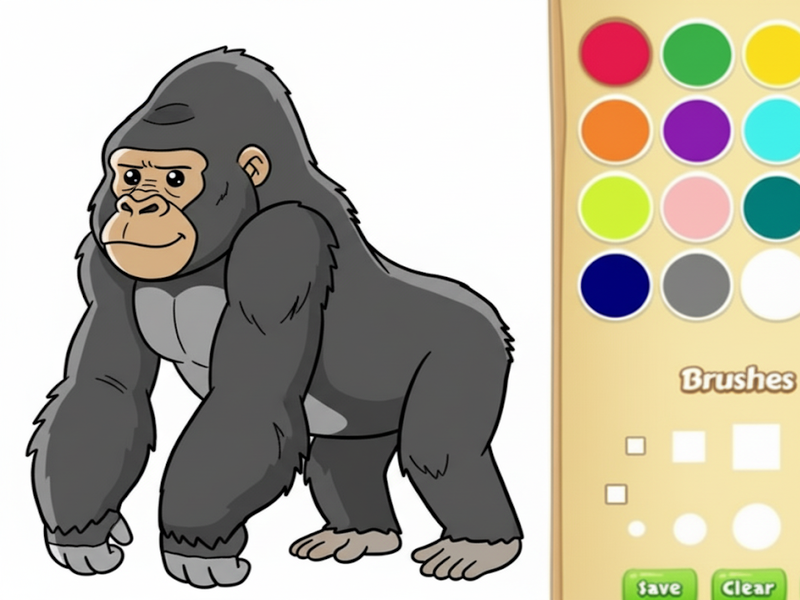 Spil Gorilla farvelægning til børn online