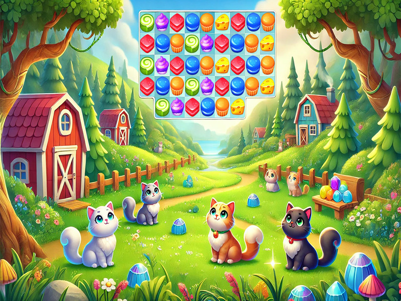 Spil Cat Match 3 online