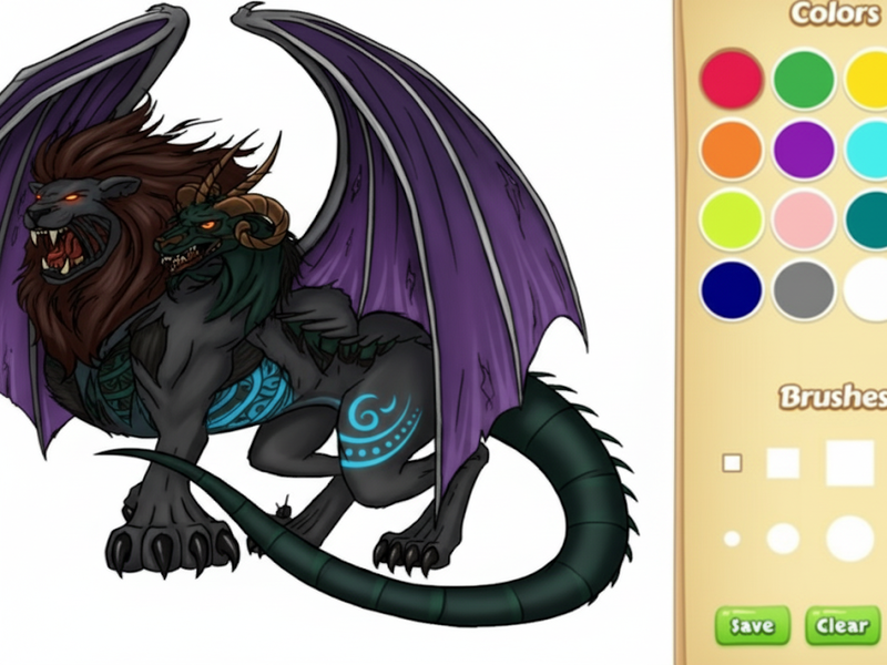 Spil Dragon Chimera farvelægning online