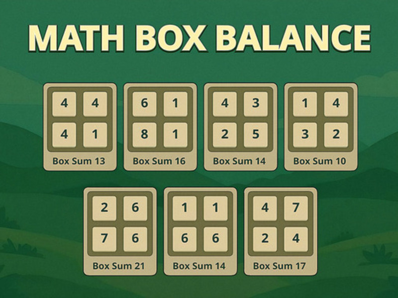 Spil Math Box Balance online