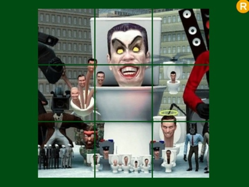 Spil Skibidi toilet glidende puslespil online