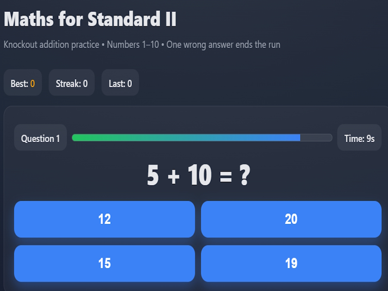 Spil Matematik til standard II online